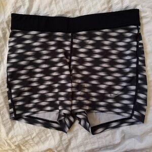 Nike Black and White Patterned Athletic Shorts
